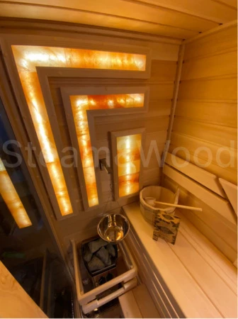 Трехместная финская сауна Luxury из кедра