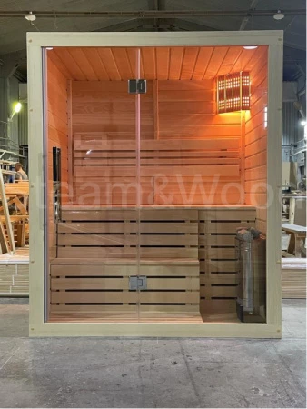 Двухместная финская сауна Luxury из кедра